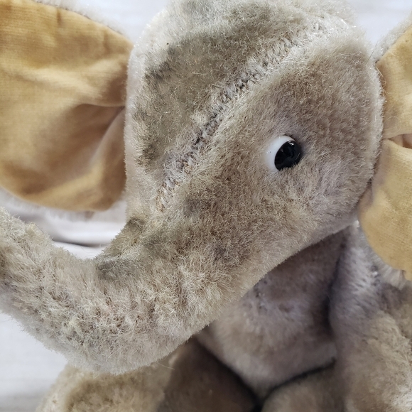 Vintage Mohair Elephant Straw Stuffed Animal Made In Japan 1950s Sitting 7 Inch - Picture 2 of 15